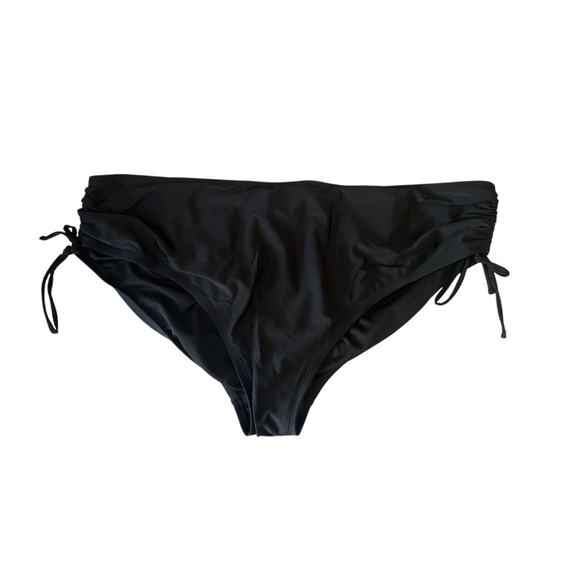 Swimsuits For All Black Side Tie Ruched Bikini Bottom Women's Size 22 New - Picture 1 of 7